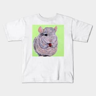 Cuddly Nibbling Chinchilla painting Kids T-Shirt